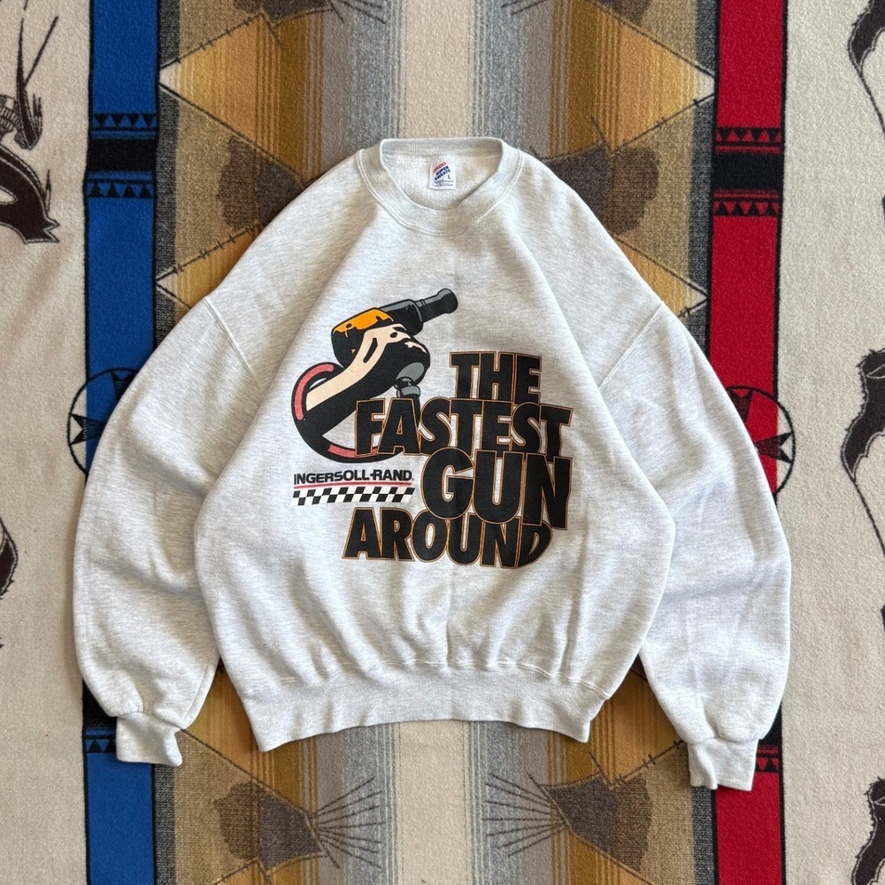 Vintage Jerzees Super Sweats Ingersoll Rand The Fastest Gun Around Sweatshirt L